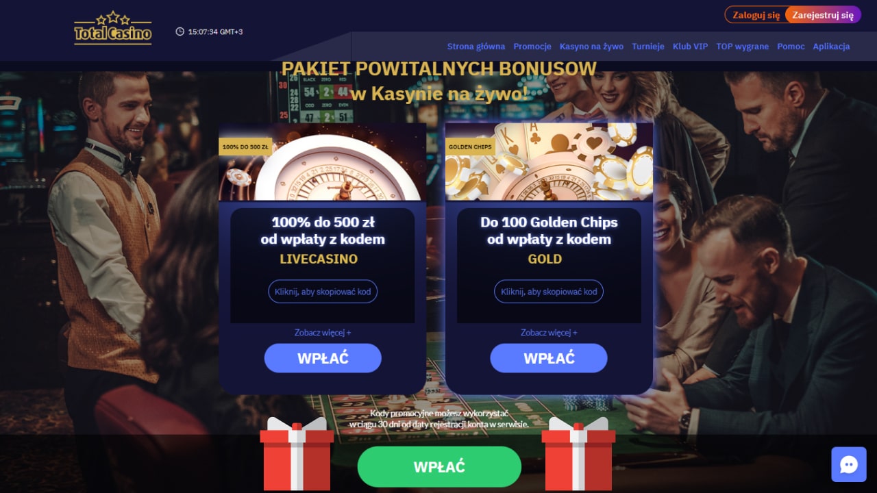 Bonus do kasyna na żywo